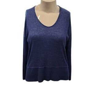 [Per Se] Blue Scoop Neck Tunic - Size L